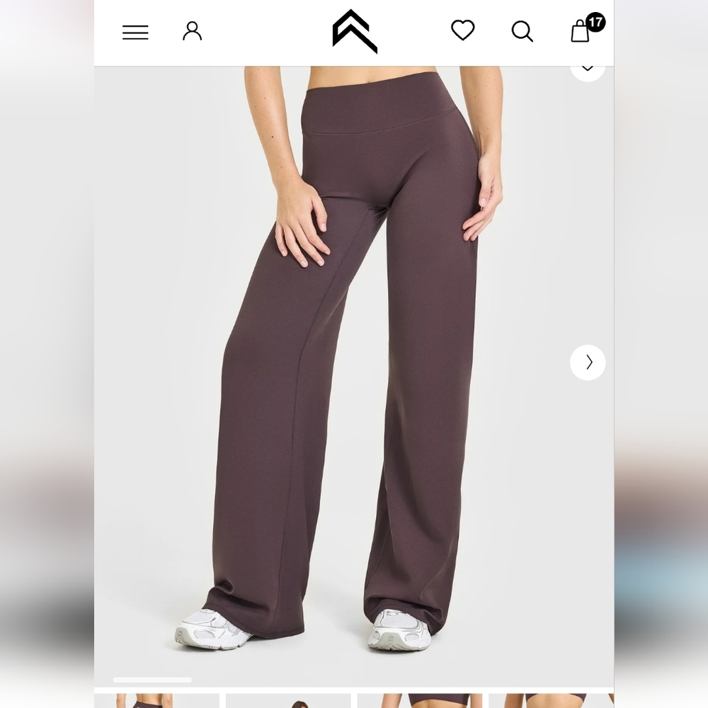 Oner Active Softmotion Straight Leg Bottoms With White Logo in Dark Brown Umber